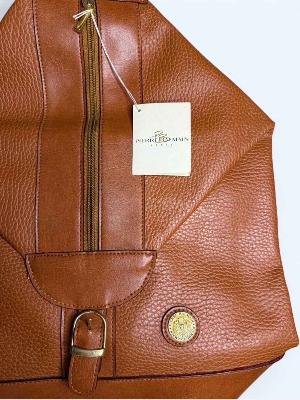 Vintage Pierre Balmain Brown Leather Sling Backpack - Picture 3 of 8